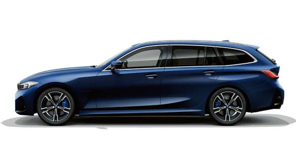 BMW Σειρά 3 Touring LCI, G21, πλαϊνή λήψη, σταθμευμένη BMW Σειρά 3 Touring LCI, G21, μπλε Tansanite II, πλαϊνή λήψη, σταθμευμένη