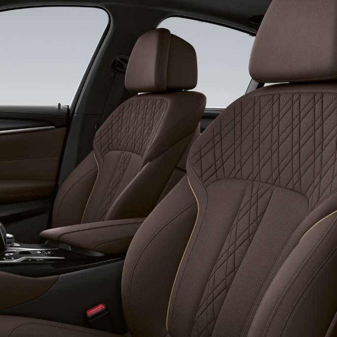 Επενδύσεις καθισμάτων, BMW Σειρά 5 Sedan, G30, Luxury Line Επενδύσεις καθισμάτων από δέρμα 'Nappa' σε χρώμα Mokka με αποκλειστικές ραφές σε χρώμα αντίθεσης, BMW Σειρά 5 Sedan 520d xDrive, G30, 2020, Luxury Line, εσωτερικό