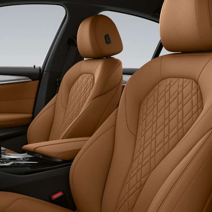 Επενδύσεις καθισμάτων, BMW Σειρά 5 Sedan, G30, βασικός εξοπλισμός Επενδύσεις καθισμάτων σε Sensatec Cognac, BMW Σειρά 5 Sedan 540i, G30, 2020, βασικός εξοπλισμός, εσωτερικό
