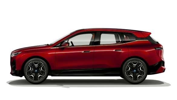 BMW iX i20, ηλεκτρικό SUV, πλαϊνή λήψη BMW iX, ηλεκτρικό SUV, κόκκινο Aventurin, i20, πλαϊνή λήψη