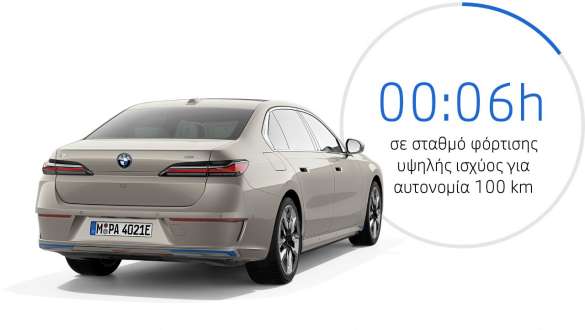 BMW i7 xDrive60, G70, 2022, πίσω λήψη τριών τετάρτων με γράφημα διάρκειας φόρτισης BMW i7 xDrive60, G70, 2022, πίσω λήψη τριών τετάρτων με γράφημα διάρκειας φόρτισης