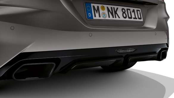 Απολήξεις εξάτμισης BMW Z4 M40i G29 Απολήξεις εξάτμισης BMW Z4 M40i G29 2019, BMW Individual Γκρι Frozen μεταλλικό, κοντινή λήψη πίσω