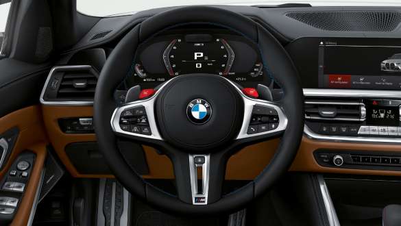 Δερμάτινο τιμόνι Μ, BMW M3 Competition Sedan, G80 2020 BMW M3 Competition Sedan, G80 2020, δερμάτινο τιμόνι M, cockpit, εσωτερικό