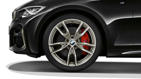 Ζάντες ελαφρού κράματος 19" Μ 792 M σε διχρωμία, BMW M340i xDrive Sedan, G20 2020 BMW M340i xDrive Sedan, G20 2020, ζάντες ελαφρού κράματος 19" Μ 792 Μ σε διχρωμία, κοντινή λήψη τροχού