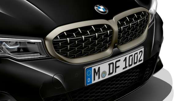 Τεχνολογία Mild Hybrid, BMW M340i xDrive Sedan, G20 2020 BMW M340i xDrive Sedan, G20 2020, μαύρο Sapphire μεταλλικό, τεχνολογία Mild Hybrid, κοντινή λήψη μπροστά