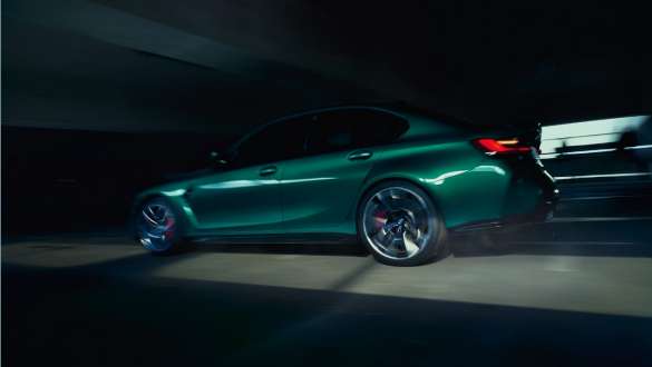 Ειδική M Ανάρτηση, BMW M3 Sedan, G80, 2020 BMW M3 Sedan, G80, 2020, πράσινο Isle of Man, ειδική Μ Ανάρτηση, πλαϊνή λήψη