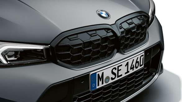 BMW μάσκα "νεφρών" με κυψελοειδή εμφάνιση, M340i xDrive Sedan, G20 BMW M340i xDrive Sedan, G20, BMW Individual γκρι Frozen Pure, BMW μάσκα "νεφρών" με κυψελοειδή εμφάνιση