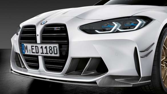 M Performance μπροστινή αεροτομή, ανθρακονήματα, BMW M3 Sedan, G80, 2020 BMW M3 Sedan, G80, 2020, M Performance μπροστινή αεροτομή, ανθρακονήματα, κοντινή λήψη