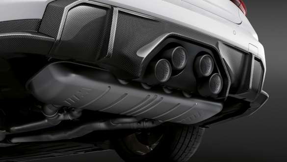 M Performance σύστημα σιγαστήρα, τιτάνιο, BMW M3 Sedan, G80, 2020 BMW M3 Sedan, G80, 2020, M Performance σύστημα σιγαστήρα, τιτάνιο, κοντινή λήψη