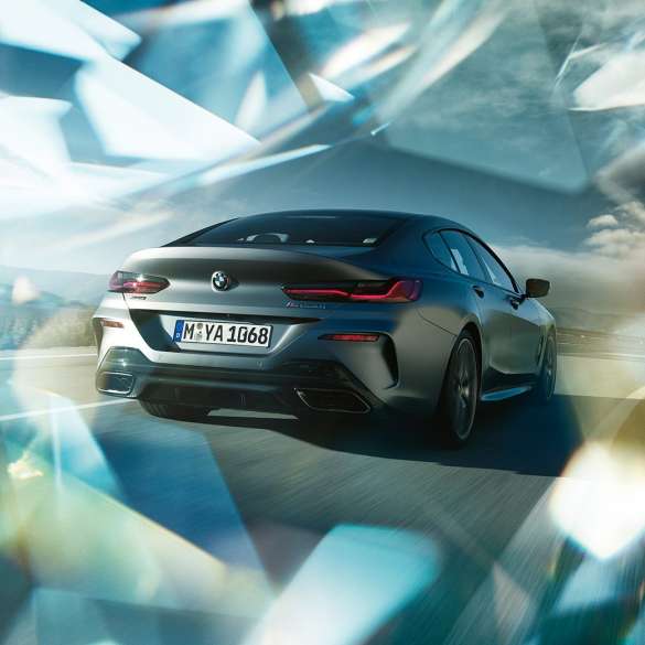 BMW M850i xDrive Gran Coupé πίσω λήψη τρία τέταρτα BMW M850i xDrive Gran Coupé G16 2019 BMW Individual Frozen Bluestone μεταλλικό πίσω λήψη τρία τέταρτα