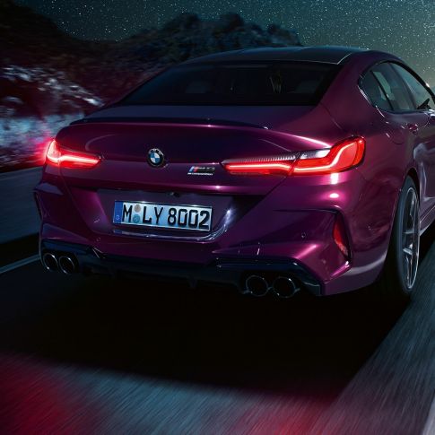 BMW M8 Competition Gran Coupé κοντινή λήψη στο πίσω μέρος BMW M8 Competition Gran Coupé F93 2020 BMW Individual Ametrine μεταλλικό κοντινή λήψη στο πίσω μέρος