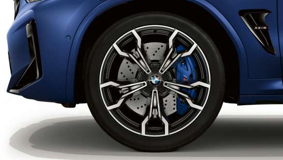 Μ ζάντες ελαφρού κράματος 21" με ακτίνες V 765 Μ, BMW X3 M Competition, F97, LCI, Facelift, 2021 BMW X3 M Competition, F97, LCI, Facelift, 2021, μπλε Frozen Marina Bay μεταλλικό, Μ ζάντες ελαφρού κράματος 21" με ακτίνες V 765 M, κοντινή λήψη