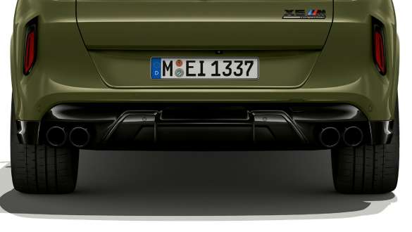 Μ σπορ εξάτμιση, BMW Χ6 M Competition, F96 Μ σπορ εξάτμιση, BMW X6 M Competition, ειδικό χρώμα αμαξώματος BMW Individual πράσινο Urban, F96, 2020, SUV, πίσω λήψη