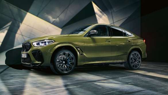 BMW X6 M Competition με M xDrive, F96 BMW X6 M Competition με M xDrive, ειδικό χρώμα αμαξώματος BMW Individual πράσινο Urban, F96, 2020, SUV, πλαϊνή λήψη