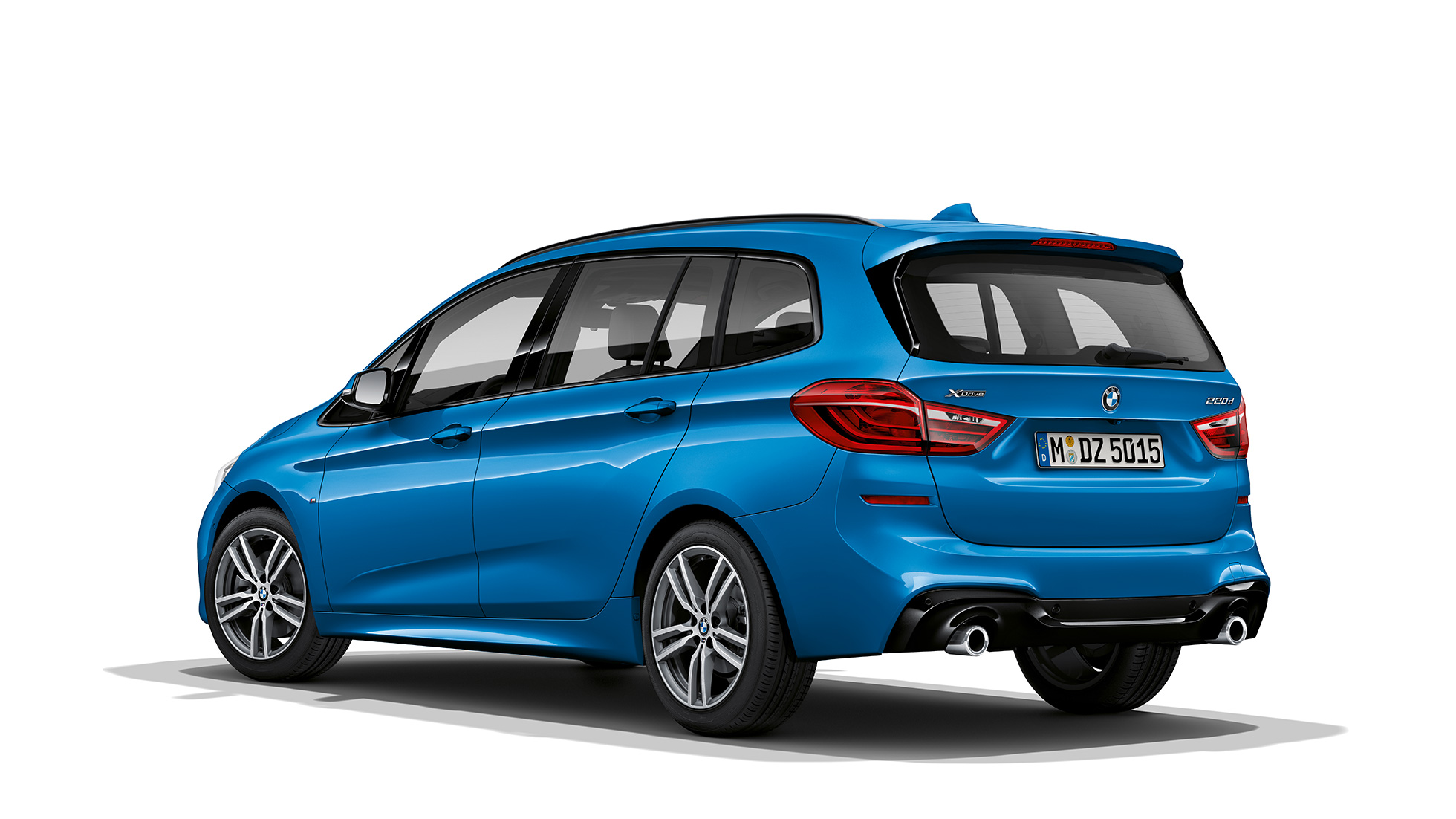 Πίσω λήψη τριών τετάρτων, BMW Σειρά 2 Gran Tourer, έκδοση M Sport BMW Σειρά 2 Gran Tourer 220d xDrive, έκδοση M Sport F46 2018, μπλε Misano μεταλλικό, πίσω λήψη τριών τετάρτων