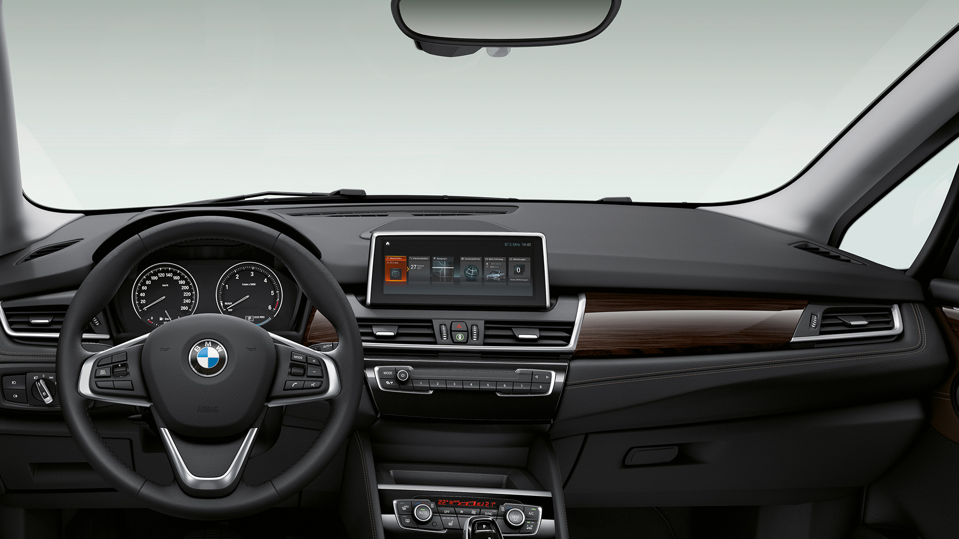 Cockpit, BMW Σειρά 2 Gran Tourer, έκδοση Luxury Line Cockpit, BMW Σειρά 2 Gran Tourer, 218d xDrive, έκδοση Luxury Line, F46 2018, εσωτερικό