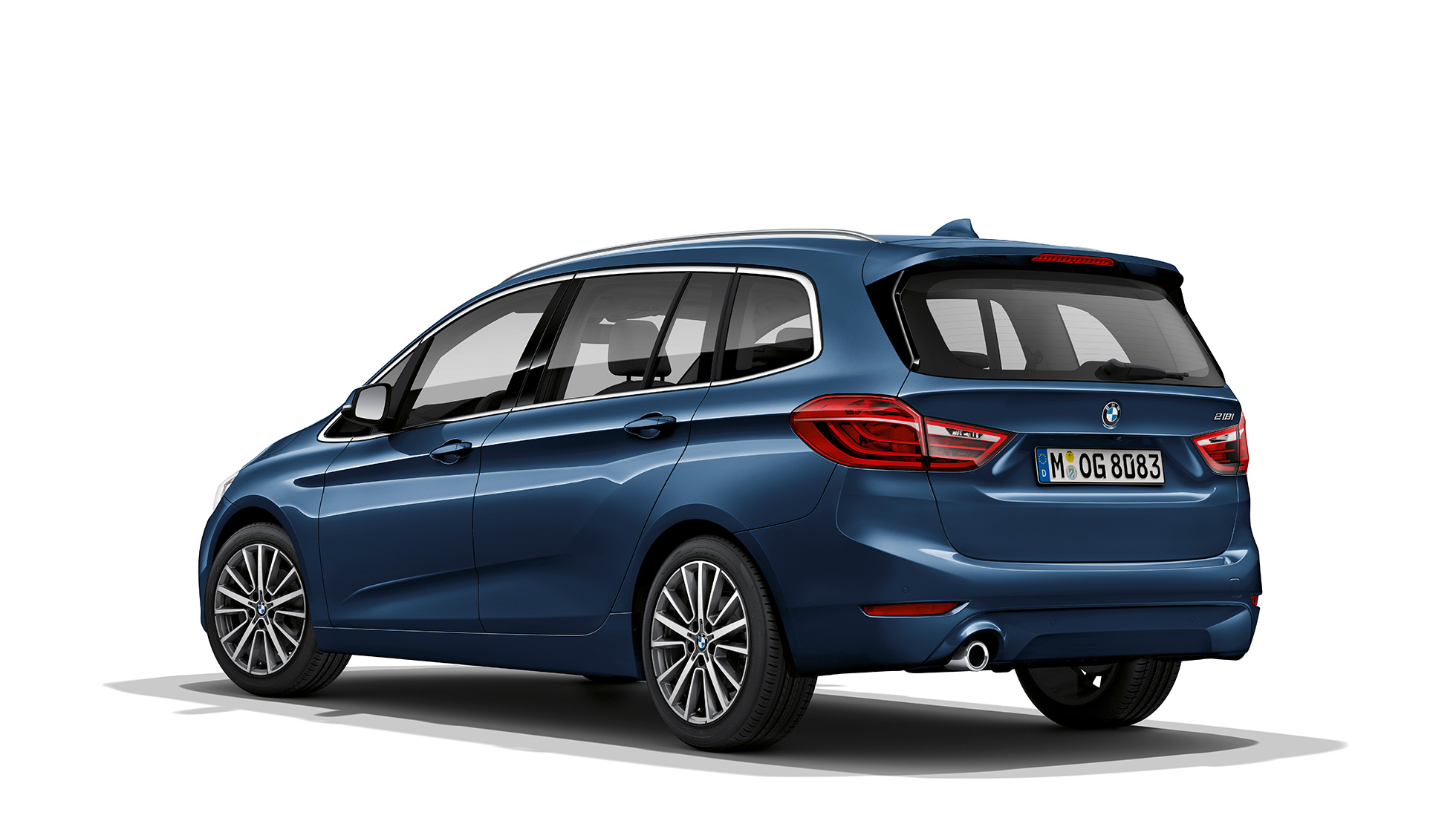 Πίσω λήψη τριών τετάρτων, BMW Σειρά 2 Gran Tourer, έκδοση Advantage BMW Σειρά 2 Gran Tourer 218i, έκδοση Advantage, F46 2018, μπλε Phytonic, πίσω λήψη τριών τετάρτων