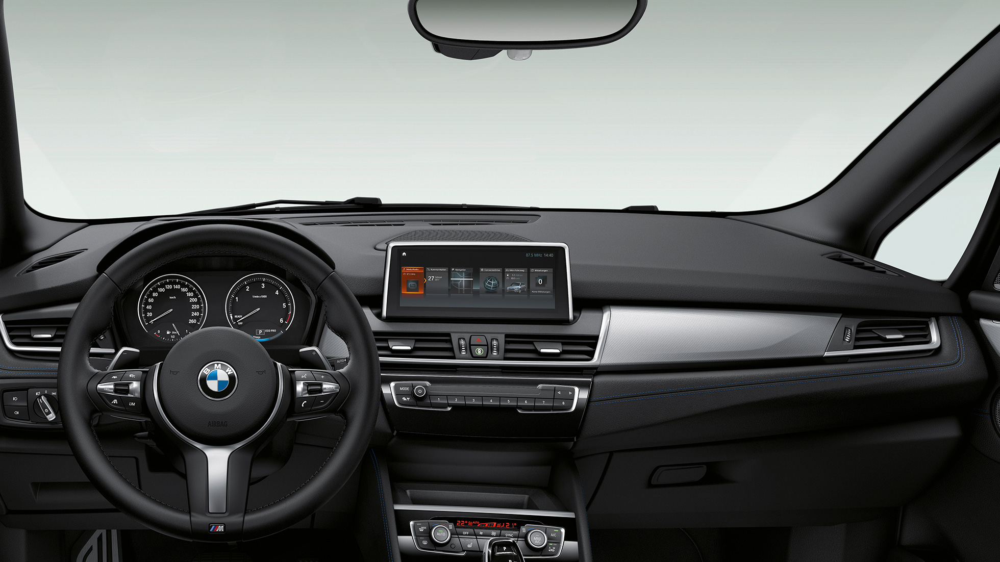 Cockpit, BMW Σειρά 2 Gran Tourer, έκδοση M Sport Cockpit, BMW Σειρά 2 Gran Tourer, 220d xDrive, έκδοση M Sport, F46 2018, εσωτερικό