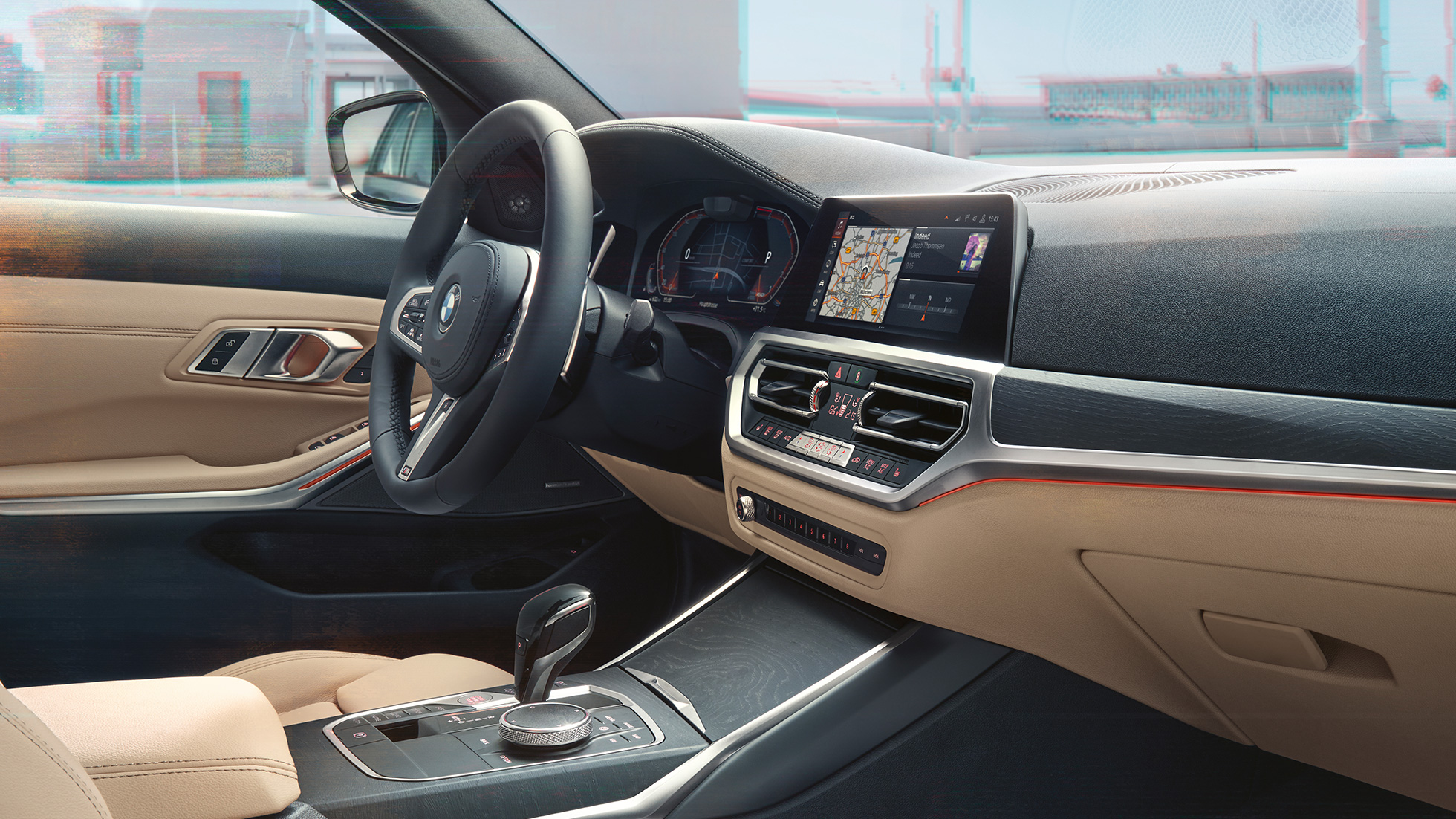 BMW Σειρά 3 Touring, λήψη του κόκπιτ BMW Σειρά 3 Touring, λήψη του κόκπιτ από τη θέση του συνοδηγού