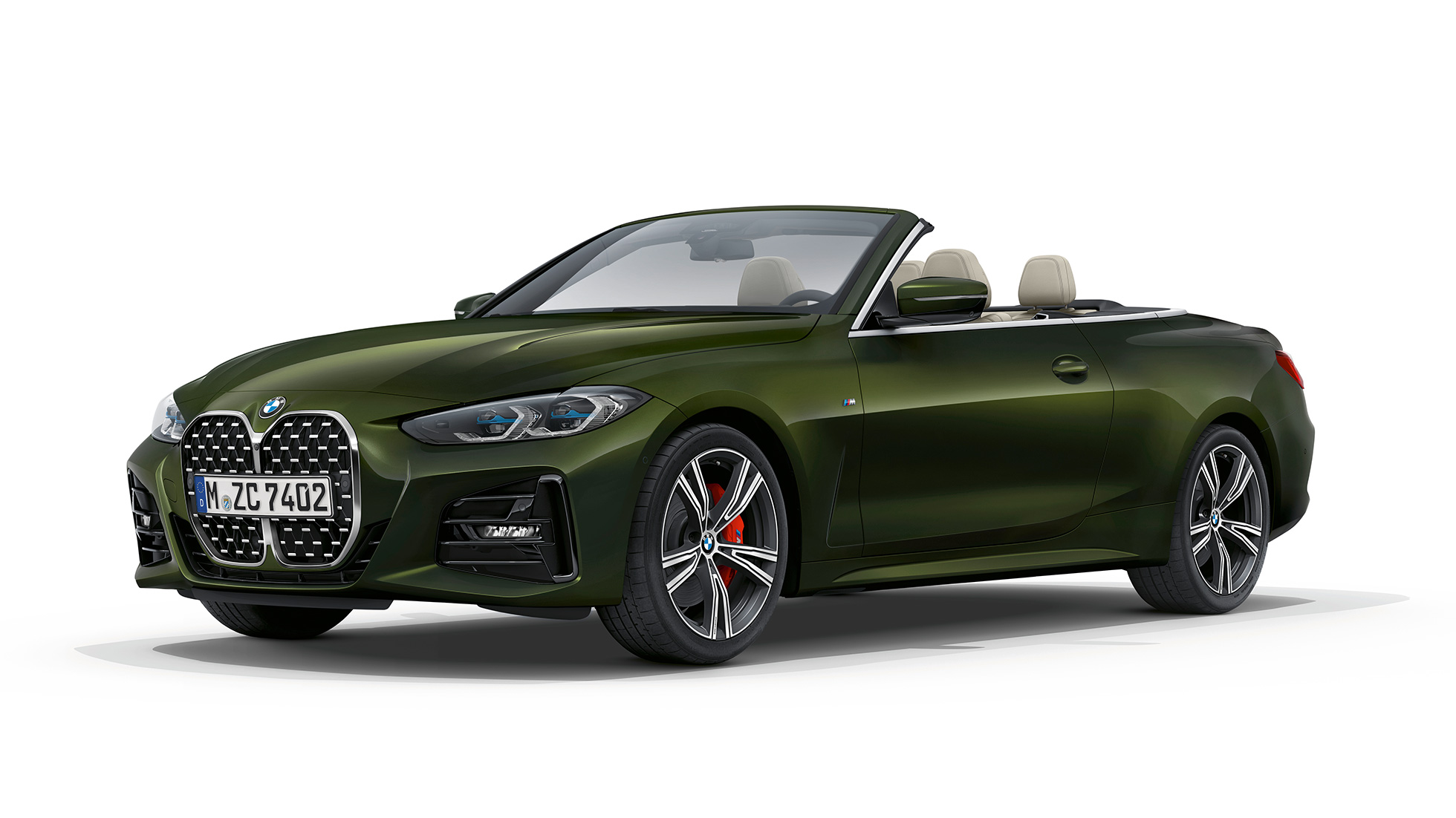 Μπροστινή λήψη τριών τετάρτων, BMW Σειρά 4 Cabrio, Έκδοση M Sport, G23, 2020 BMW Σειρά 4 Cabrio G23 2020 Έκδοση M Sport Πράσινο Sanremo μεταλλικό μπροστινή λήψη τρία τέταρτα