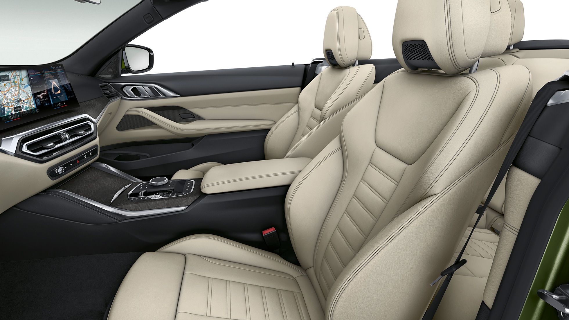Σπορ καθίσματα, BMW Σειρά 4 Cabrio, Έκδοση M Sport, G23, 2020 Σπορ καθίσματα με δερμάτινες επενδύσεις, BMW Σειρά 4 Cabrio, G23, 2020, Έκδοση M Sport, εσωτερικό