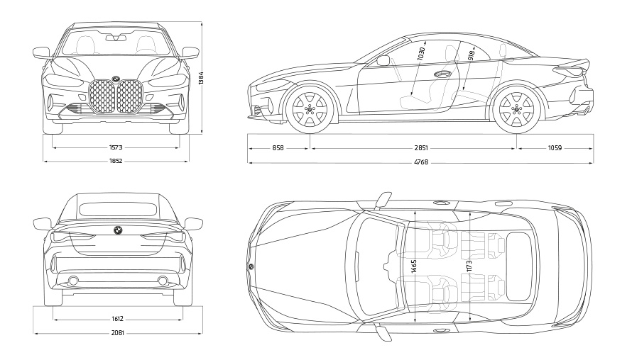 BMW Σειρά 4 Cabrio 430i, G23, 2020 BMW Σειρά 4 Cabrio 430i, G23, 2020, σχεδιάγραμμα στοιχείων