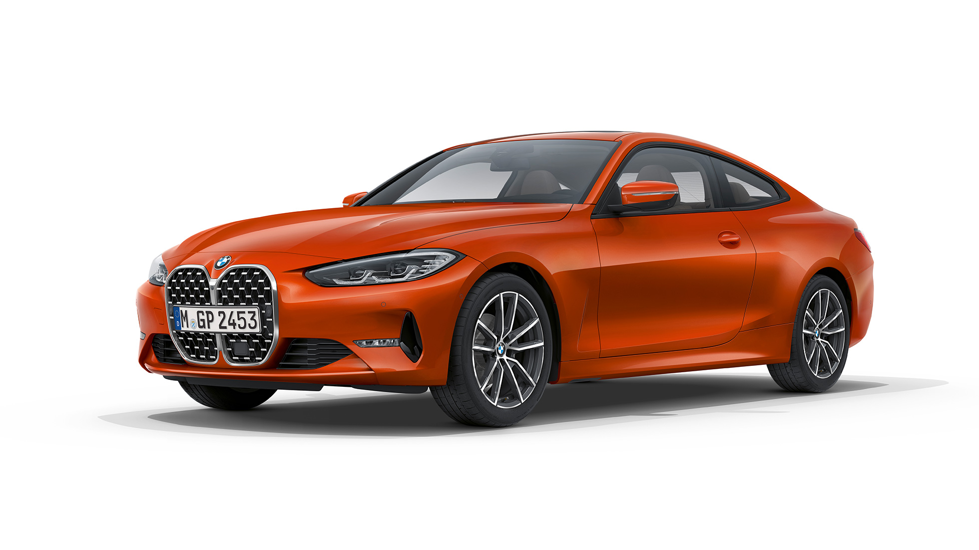 Μπροστινή λήψη τριών τετάρτων, BMW Σειρά 4 Coupé, βασικός εξοπλισμός, G22, 2020 BMW Σειρά 4 Coupé, G22, 2020, βασικός εξοπλισμός, πορτοκαλί Sunset μεταλλικό, μπροστινή λήψη τριών τετάρτων