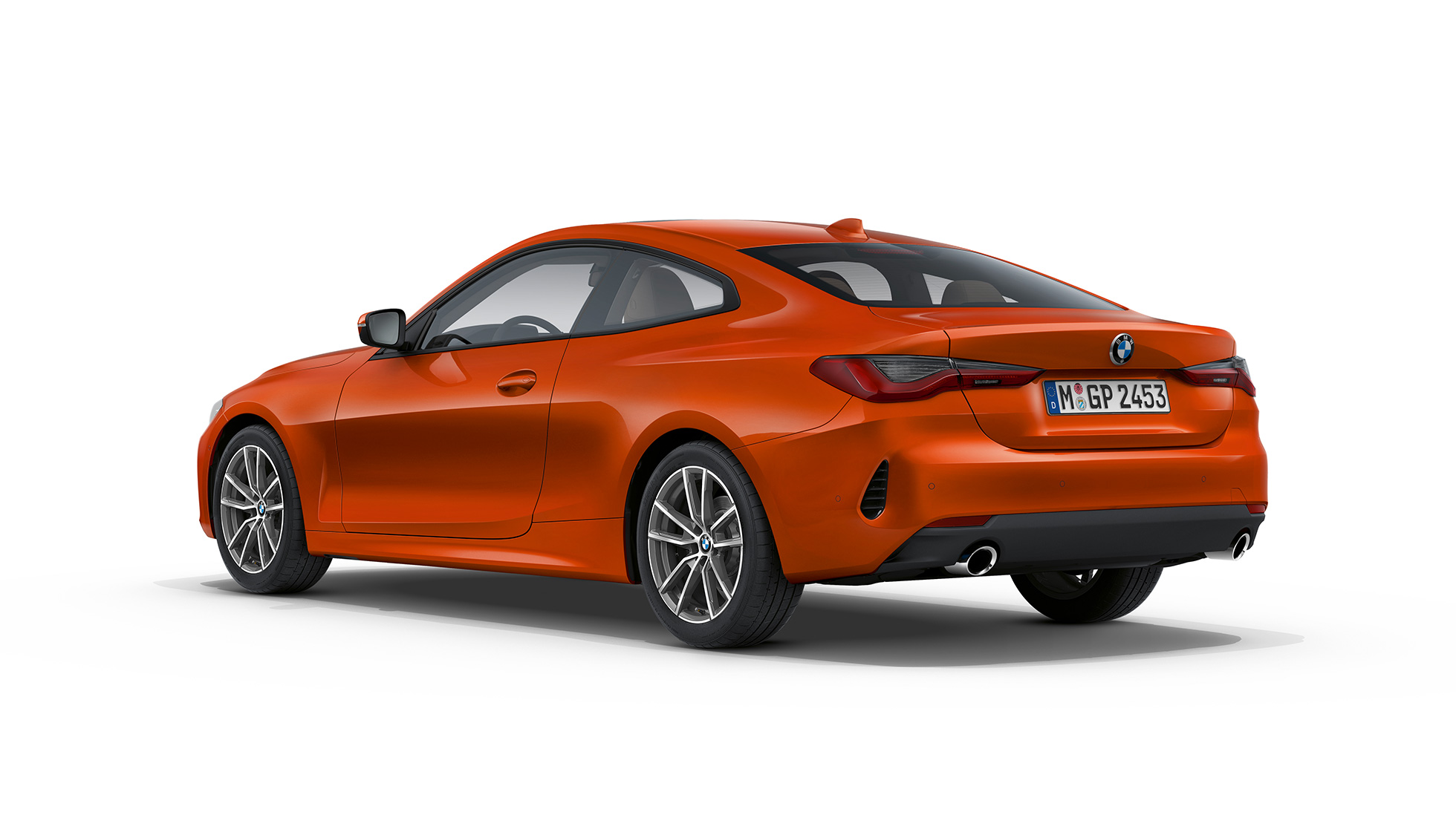Πίσω λήψη τριών τετάρτων, BMW Σειρά 4 Coupé, βασικός εξοπλισμός, G22, 2020 BMW Σειρά 4 Coupé, G22, 2020, βασική έκδοση, πορτοκαλί Sunset μεταλλικό, πίσω λήψη τριών τετάρτων