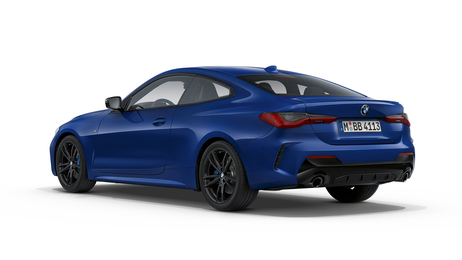 Πίσω τμήμα, BMW Σειρά 4 Coupé, Έκδοση M Sport, G22, 2020 BMW Σειρά 4 Coupé, G22, 2020, Έκδοση M Sport, μπλε Arctic Race μεταλλικό, πίσω λήψη τριών τετάρτων