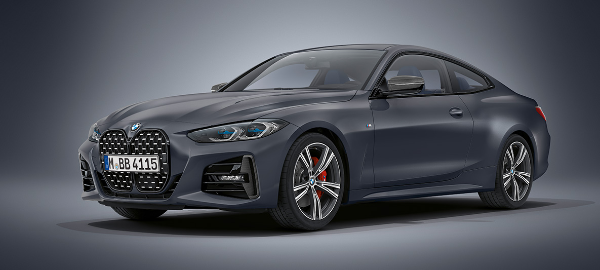 BMW Individual γκρι Deep Frozen μεταλλικό, BMW Σειρά 4 Coupé, G22, 2020 BMW Σειρά 4 Coupé, Individual, γκρι Frozen Deep μεταλλικό, G22, 2020, μπροστινή λήψη τριών τετάρτων, σταθμευμένη