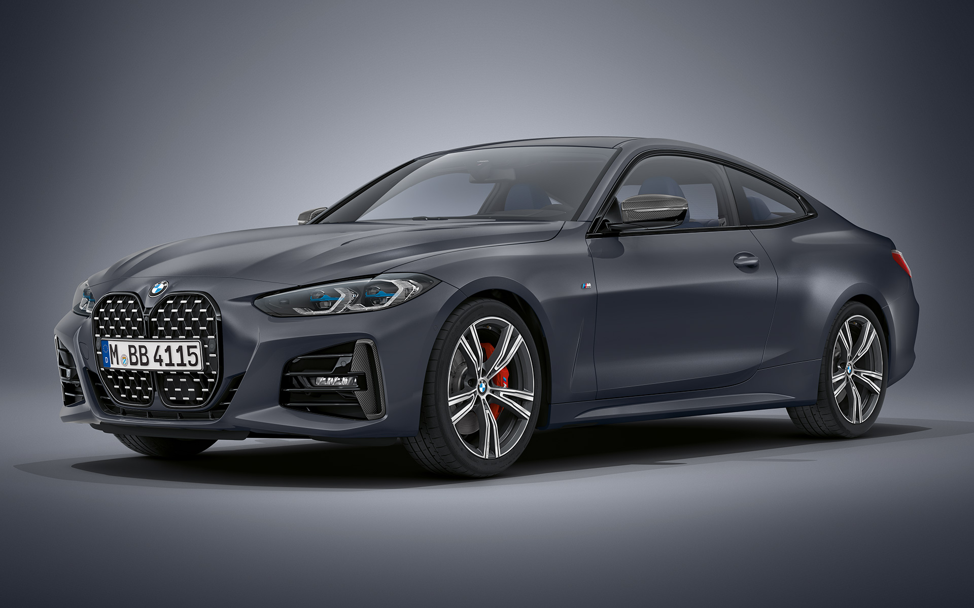 BMW Individual γκρι Deep Frozen μεταλλικό, BMW Σειρά 4 Coupé, G22, 2020 BMW Σειρά 4 Coupé, Individual γκρι Frozen Deep μεταλλικό, G22, 2020, μπροστινή λήψη τριών τετάρτων, σταθμευμένη