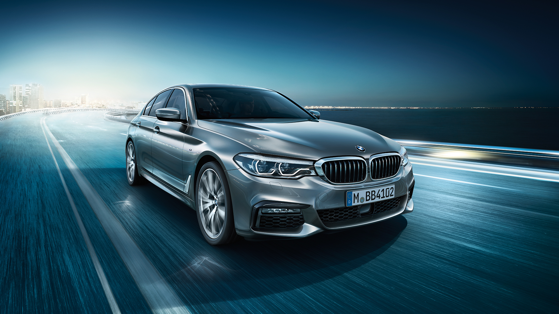 Σχεδίαση, BMW Σειρά 5 Sedan BMW Σειρά 5 Sedan, 540i Sedan G30, Bluestone μεταλλικό, μπροστινή λήψη τριών τετάρτων