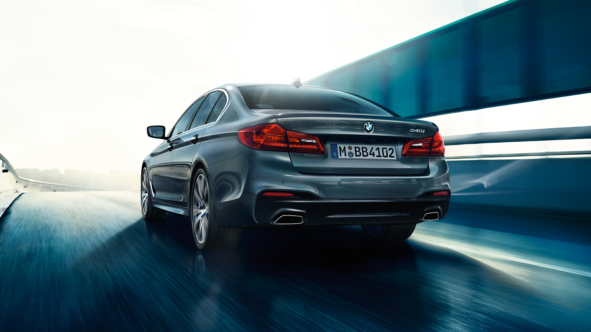 Πίσω τμήμα, BMW Σειρά 5 Sedan BMW Σειρά 5 Sedan, 540i Sedan G30, Bluestone μεταλλικό, πίσω λήψη