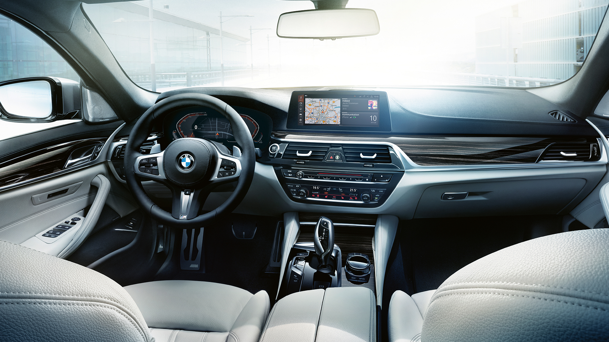 Τιμόνι, BMW Σειρά 5 Sedan Εσωτερικό, τιμόνι, σημαντικότερα σημεία BMW Σειράς 5 Sedan, 540i Sedan G30, Bluestone μεταλλικό, εσωτερικό