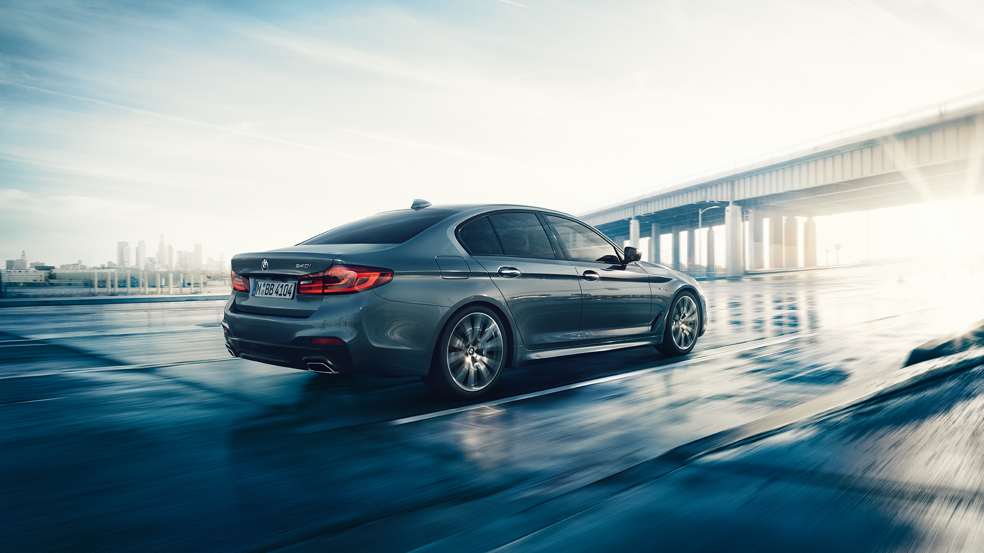 Πίσω τμήμα, BMW Σειρά 5 Sedan Πίσω τμήμα, σημαντικότερα σημεία BMW Σειράς 5 Sedan, 540i Sedan G30, Bluestone μεταλλικό, πίσω λήψη τριών τετάρτων