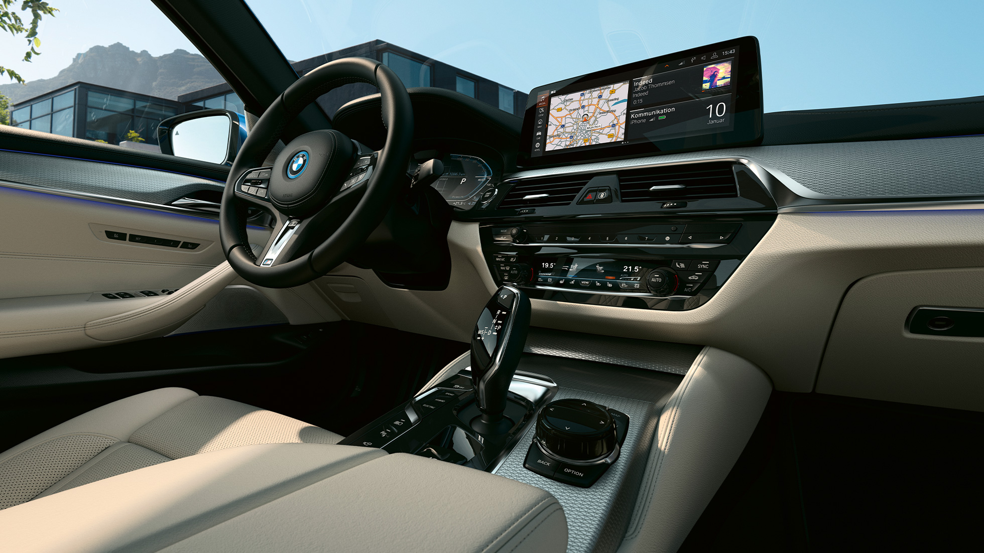 Εσωτερικό, BMW Σειρά 5 Sedan, G30 Κεντρική Οθόνη Ελέγχου και σπορ δερμάτινο τιμόνι, BMW Σειρά 5 Sedan, G30, Facelift 2020, εσωτερικό