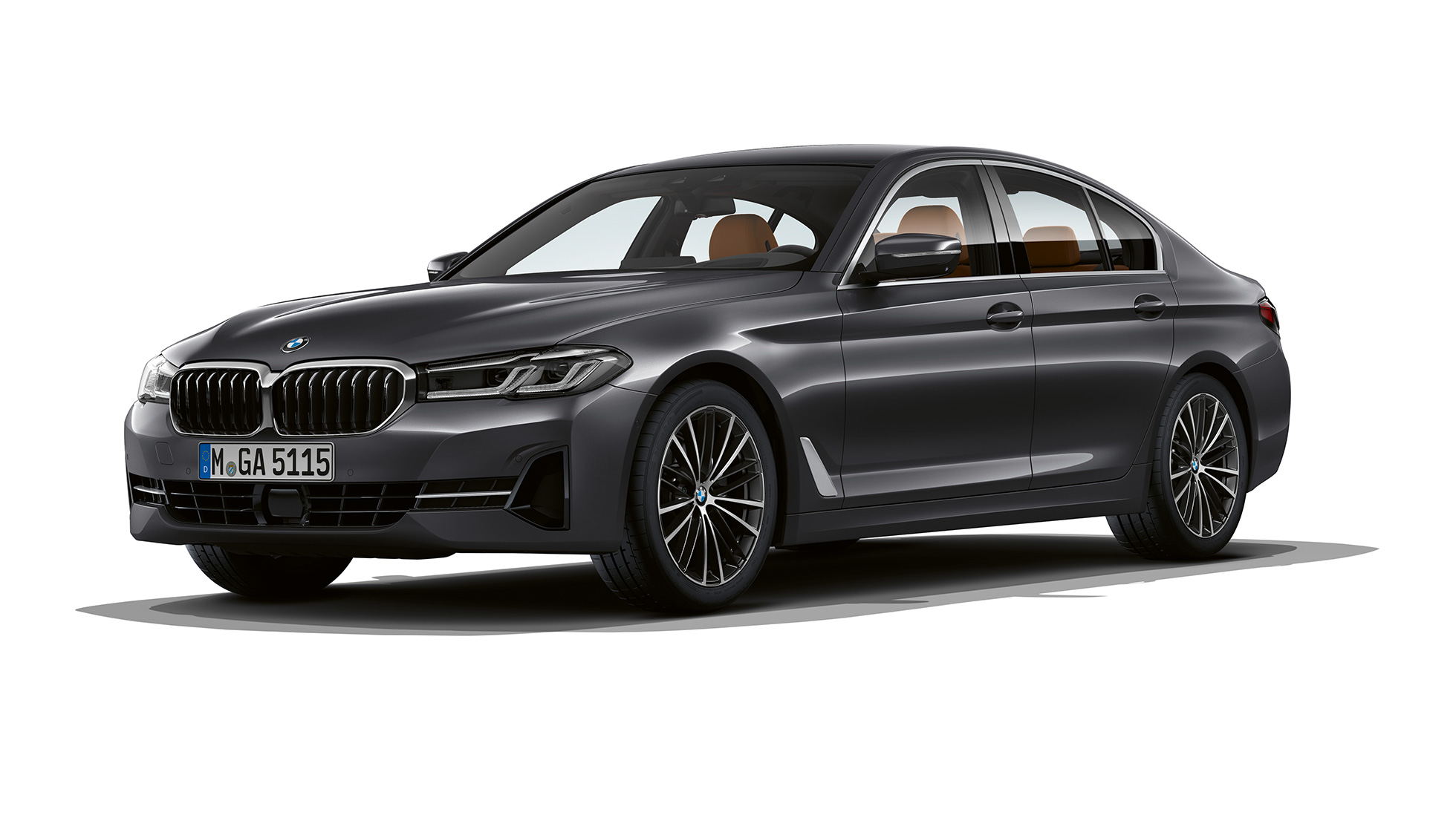 BMW Σειρά 5 Sedan, G30, βασικός εξοπλισμός BMW Σειρά 5 Sedan 540i, G30, 2020, βασικός εξοπλισμός σε γκρι Sophisto, μπροστινή λήψη τριών τετάρτων