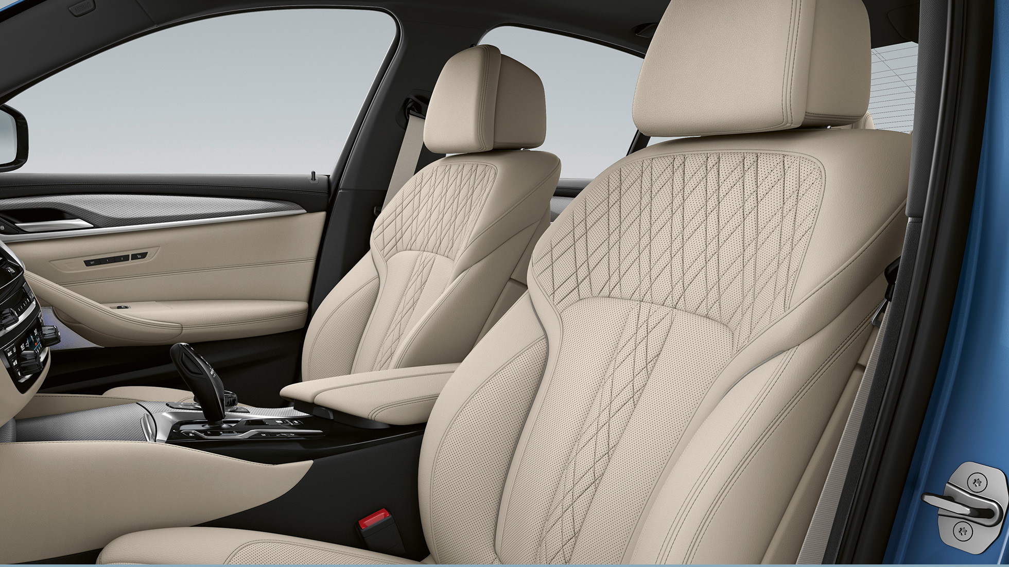 Επενδύσεις καθισμάτων, BMW Σειρά 5 Sedan, G30, plug-in υβριδική, Μ Σπορ Πακέτο Επενδύσεις καθισμάτων από δέρμα 'Dakota' σε μαύρο χρώμα με μπλε ραφές, BMW Σειρά 5 Sedan 520d xDrive, G30, 2020, Μ Σπορ Πακέτο, εσωτερικό