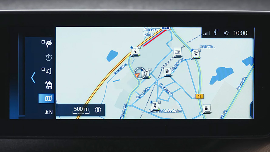 BMW με τεχνολογία Plug-in Hybrid σύστημα πλοήγησης BMW Σειρά 5 Sedan G30 με τεχνολογία Plug-in Hybrid, σύστημα πλοήγησης κοντινή λήψη
