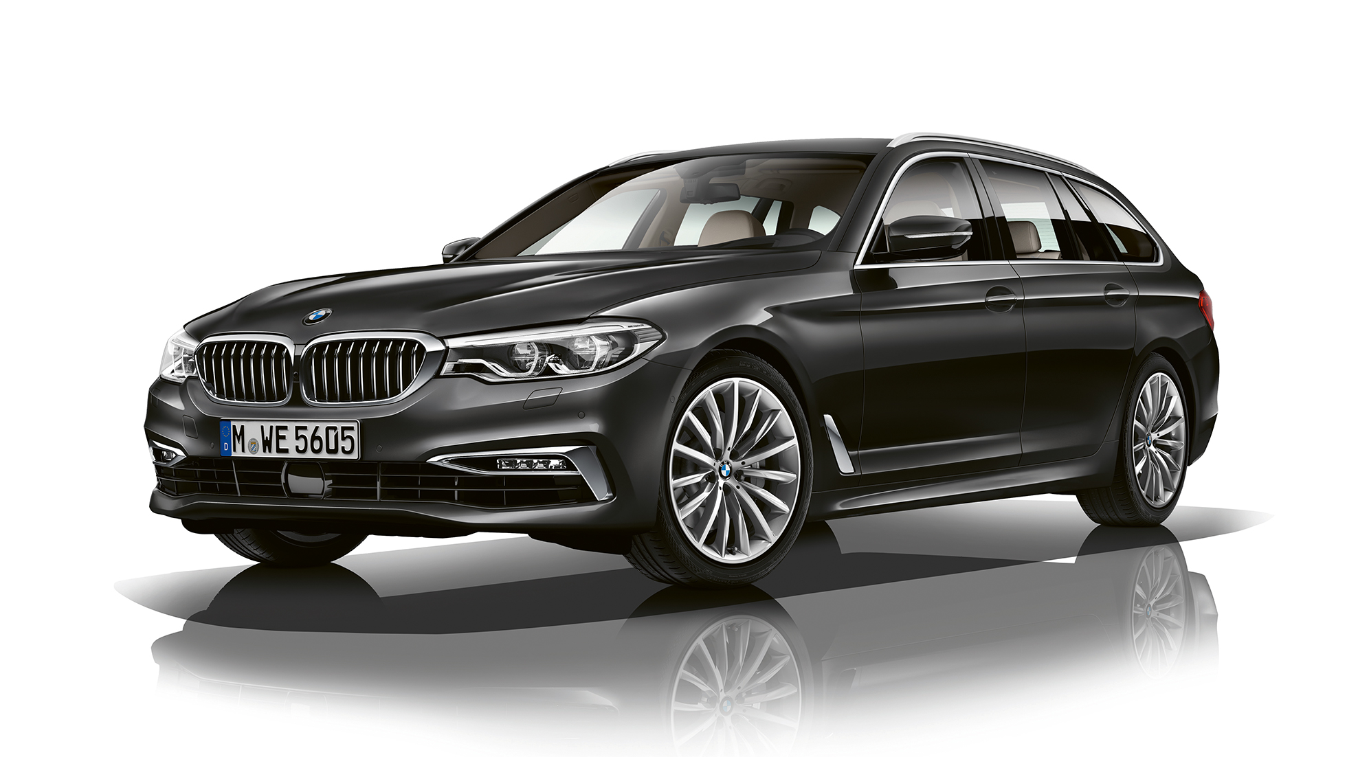 Luxury Line, μπροστινή λήψη τριών τετάρτων, BMW Σειρά 5 Touring Luxury Line, BMW Σειρά 5 Touring, 540i xDrive G31, γκρι Sophisto μεταλλικό με εφέ Brilliant, μπροστινή λήψη τριών τετάρτων