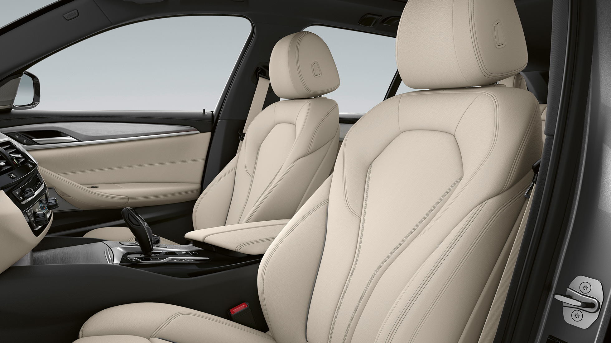 Επενδύσεις καθισμάτων, BMW Σειρά 5 Touring, G31, βασικός εξοπλισμός Επενδύσεις καθισμάτων από δέρμα 'Dakota' σε λευκό Ivory με αποκλειστικές ραφές σε χρώμα αντίθεσης, BMW Σειρά 5 Touring 530i, G31, 2020, βασικός εξοπλισμός, εσωτερικό