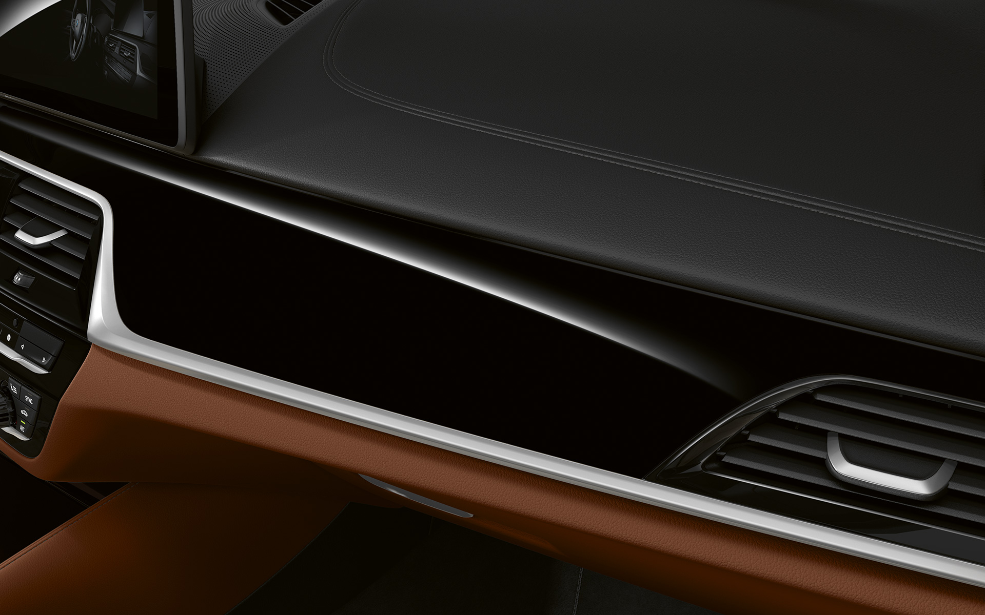 BMW Σειρά 5 Touring, G31, LCI, λεπτομέρεια του cockpit, BMW Individual διακοσμητικές επενδύσεις εσωτερικού από μαύρη λάκα Piano BMW Σειρά 5 Touring, G31, Facelift 2020, λεπτομέρεια του cockpit, BMW Individual διακοσμητικές επενδύσεις εσωτερικού από μαύρη λάκα Piano