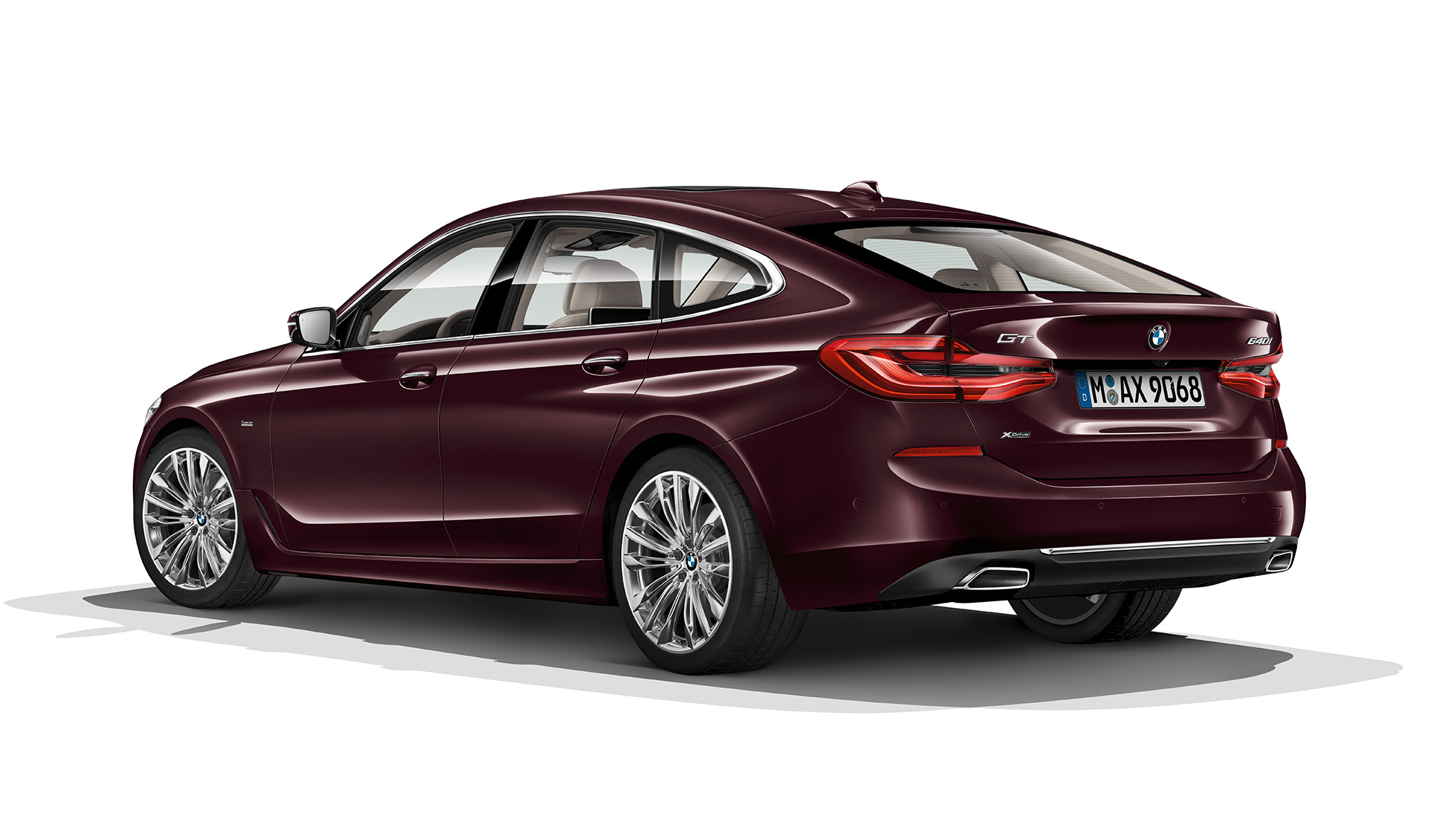 BMW Σειρά 6 Gran Turismo G32, Luxury Line, πίσω λήψη τριών τετάρτων BMW Σειρά 6 Gran Turismo G32 2017, Luxury Line, κόκκινο Royal Burgundy, πίσω λήψη τριών τετάρτων