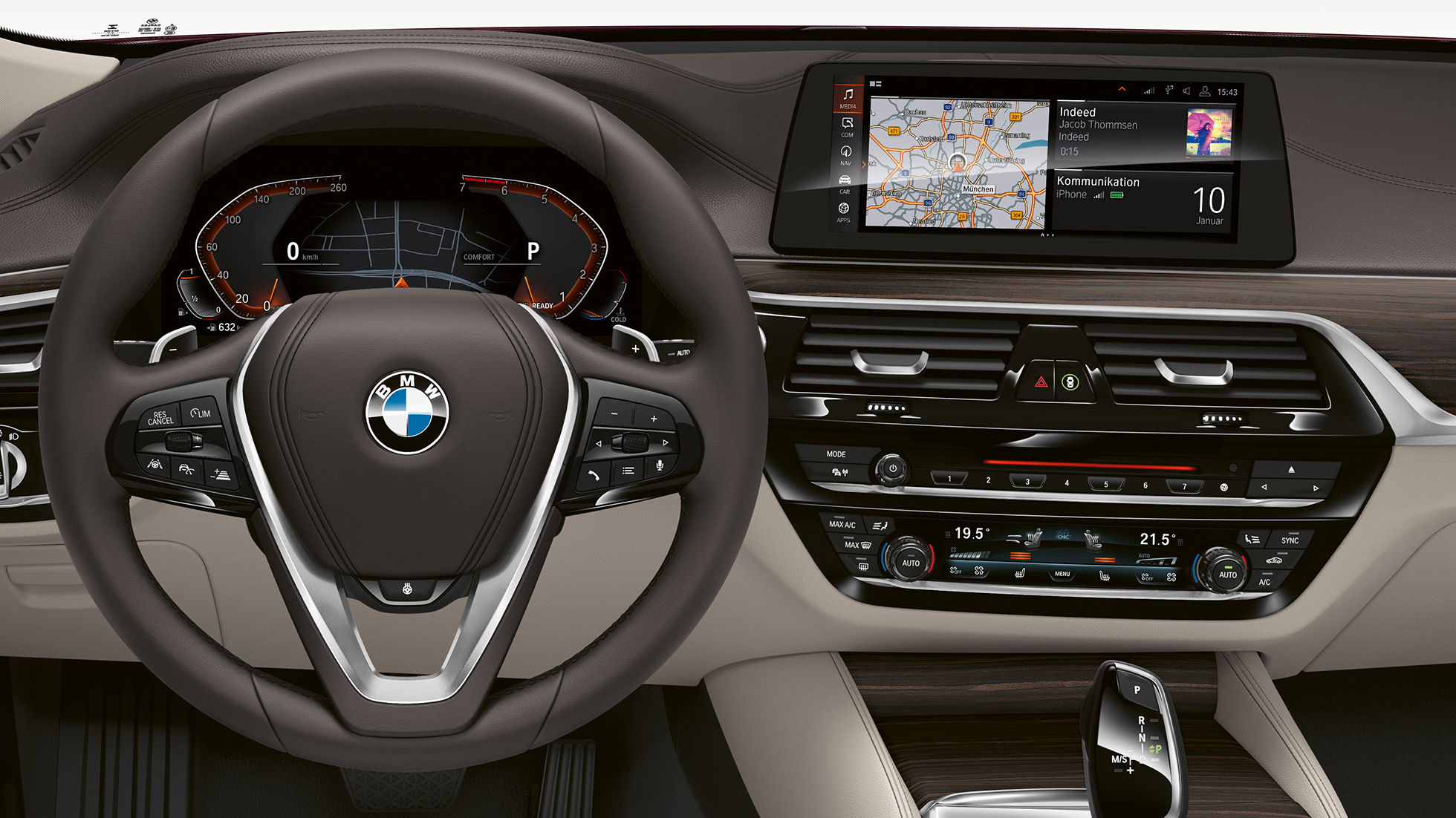 BMW Σειρά 6 Gran Turismo G32, Luxury Line, κόκπιτ Σπορ δερμάτινο τιμόνι, BMW Σειρά 6 Gran Turismo G32 2017, Luxury Line, κόκπιτ