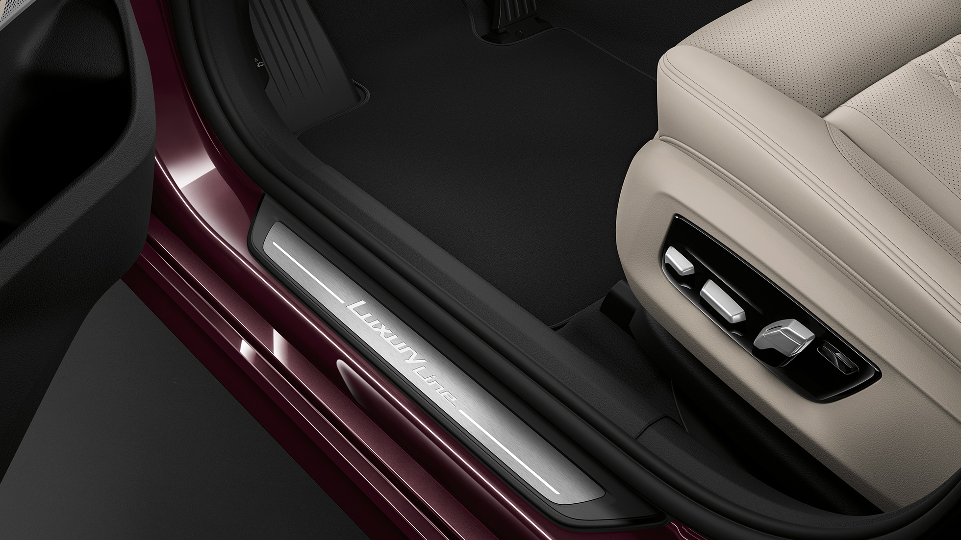 BMW Σειρά 6 Gran Turismo G32, Luxury Line, διακοσμητικά καλύμματα μαρσπιέ BMW Σειρά 6 Gran Turismo G32 2017, Luxury Line, κόκκινο Royal Burgundy, διακοσμητικά καλύμματα μαρσπιέ