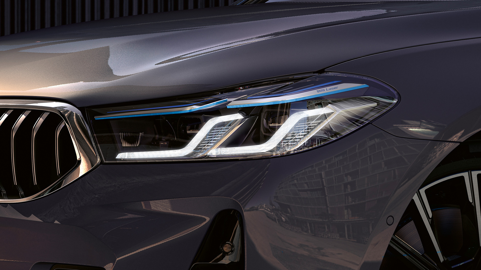 BMW Φώτα Laser, BMW Σειρά 6 Gran Turismo, G32, 2020 BMW Φώτα Laser, BMW Σειρά 6 Gran Turismo 640i xDrive, G32, 2020, γκρι Bernina, κοντινή λήψη μπροστά