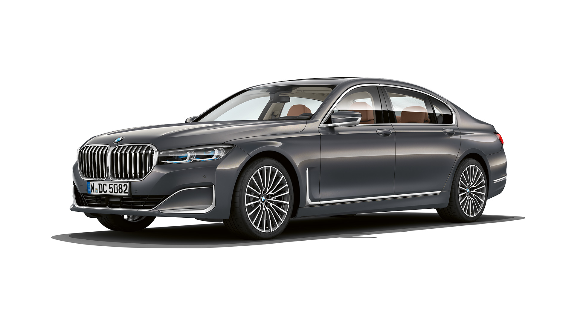 BMW Σειρά 7 Sedan Εξωτερική Σχεδίαση Pure Excellence, μπροστινή λήψη τριών τετάρτων Γκρι BMW Σειρά 7 Sedan Εξωτερική Σχεδίαση Pure Excellence σε μπροστινή λήψη τριών τετάρτων