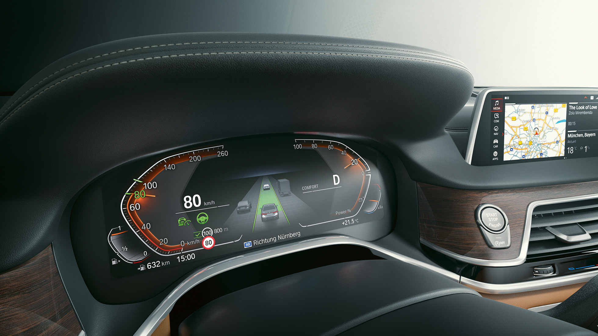 BMW Σειρά 7 Sedan: BMW Live Cockpit Professional BMW Σειρά 7 Sedan: κοντινή λήψη του BMW Live Cockpit Professional