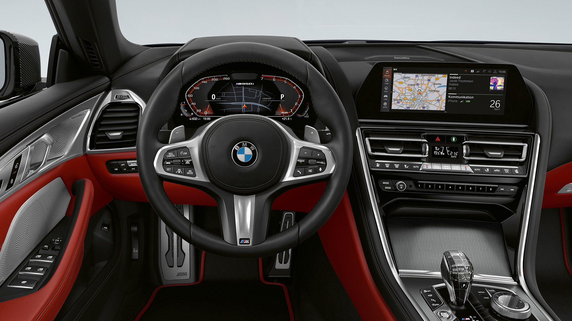 BMW M850i xDrive, μαύρο Carbon μεταλλικό, κόκπιτ με δερμάτινο τιμόνι Μ. BMW M850i xDrive, μαύρο Carbon μεταλλικό, κόκπιτ με δερμάτινο τιμόνι Μ.