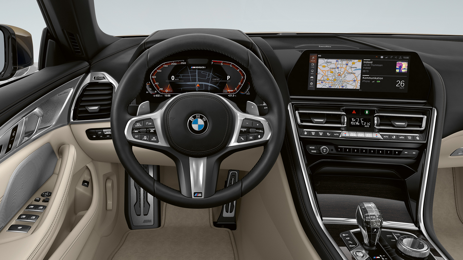 BMW M850i xDrive, γκρι Dravit μεταλλικό, κόκπιτ με δερμάτινο τιμόνι Μ. BMW M850i xDrive, γκρι Dravit μεταλλικό, κόκπιτ με δερμάτινο τιμόνι Μ.